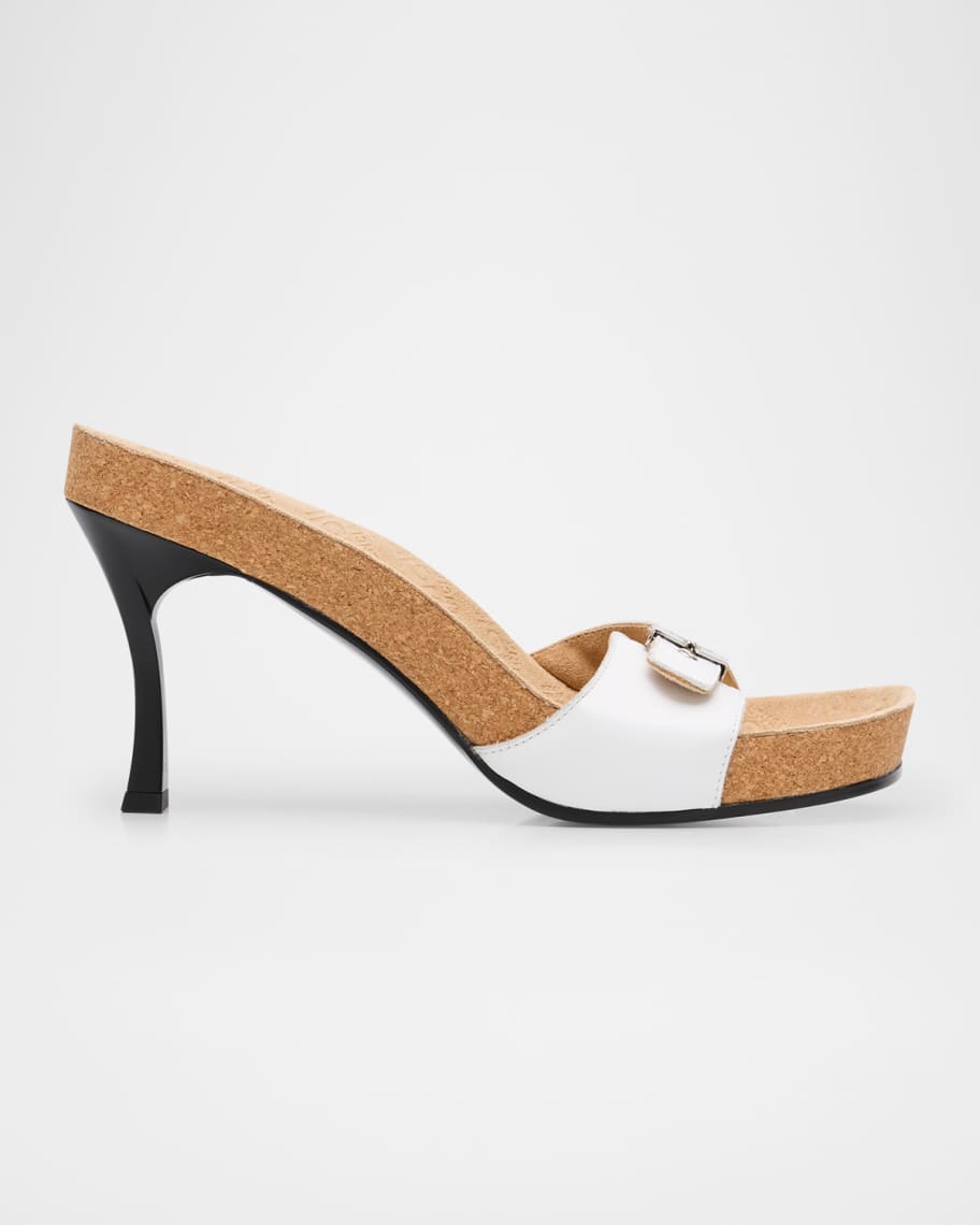 BALENCIAGAレザーミュール Balenciaga x Scholl Leather Mule Sandals | Neiman Marcus