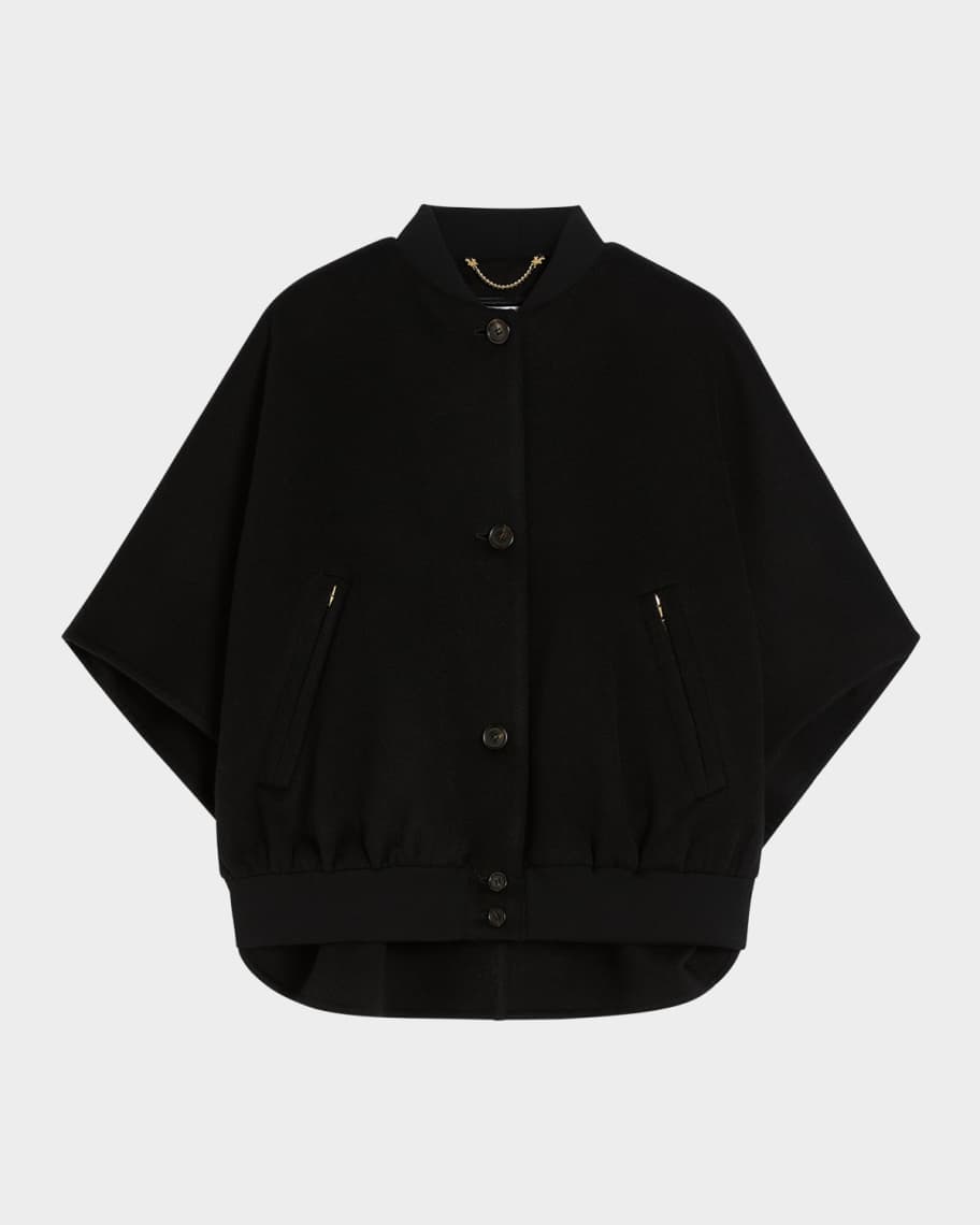 MAX MARA LETICIA BOMBER CAPE マックスマーラ レティシア Lightweight cashmere cape, beige | 