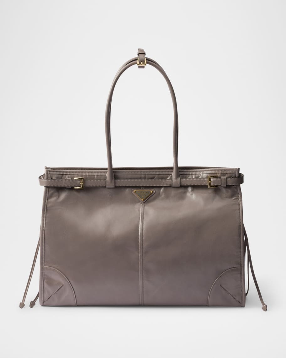 Prada Buckle Leather Shoulder Bag | Neiman Marcus
