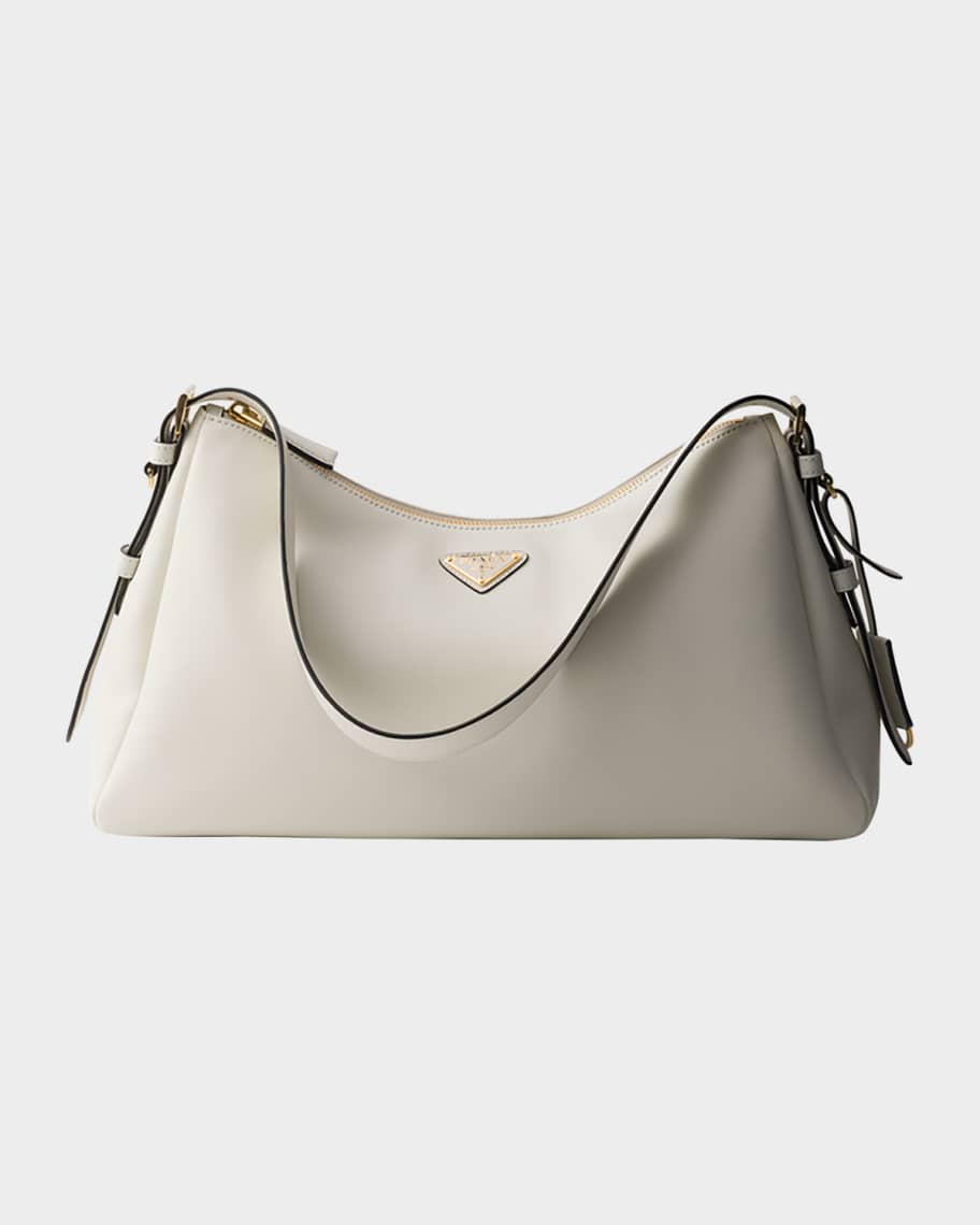 Prada Aimee Large Calfskin Leather Shoulder Bag | Neiman Marcus