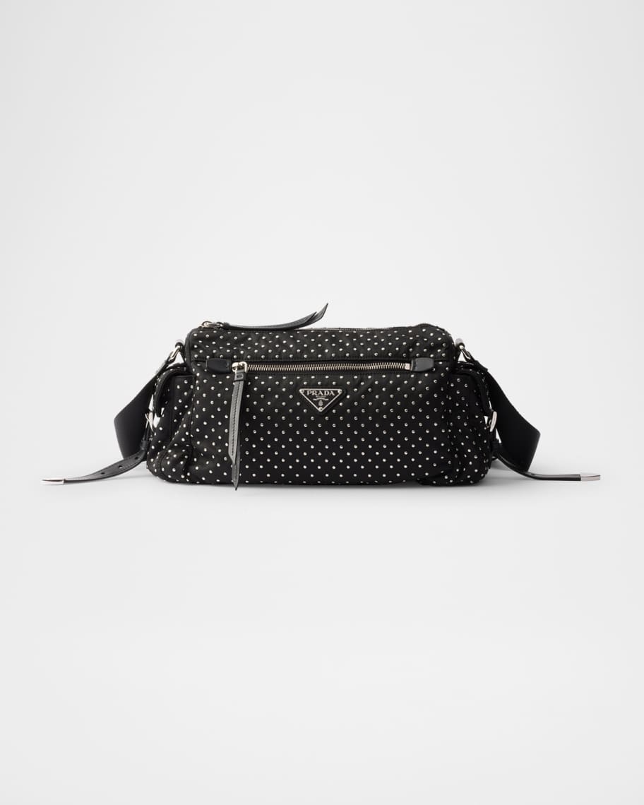 Prada Re-Nylon Studded Crossbody Bag | Neiman Marcus
