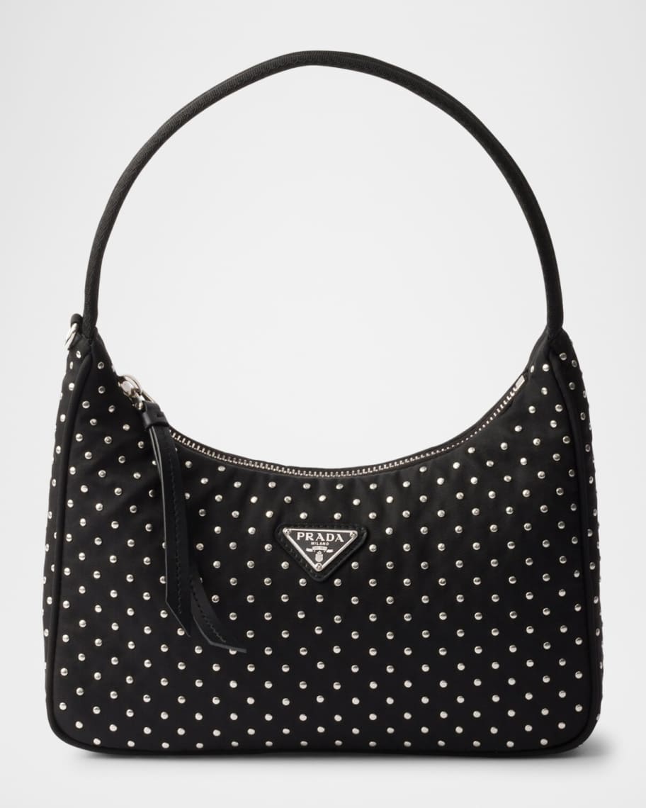 [PRADA] ★Re-Edition ミニホボバッグ★ Prada Re-Edition Re-Nylon Studded Mini Hobo Bag | Neiman Marcus