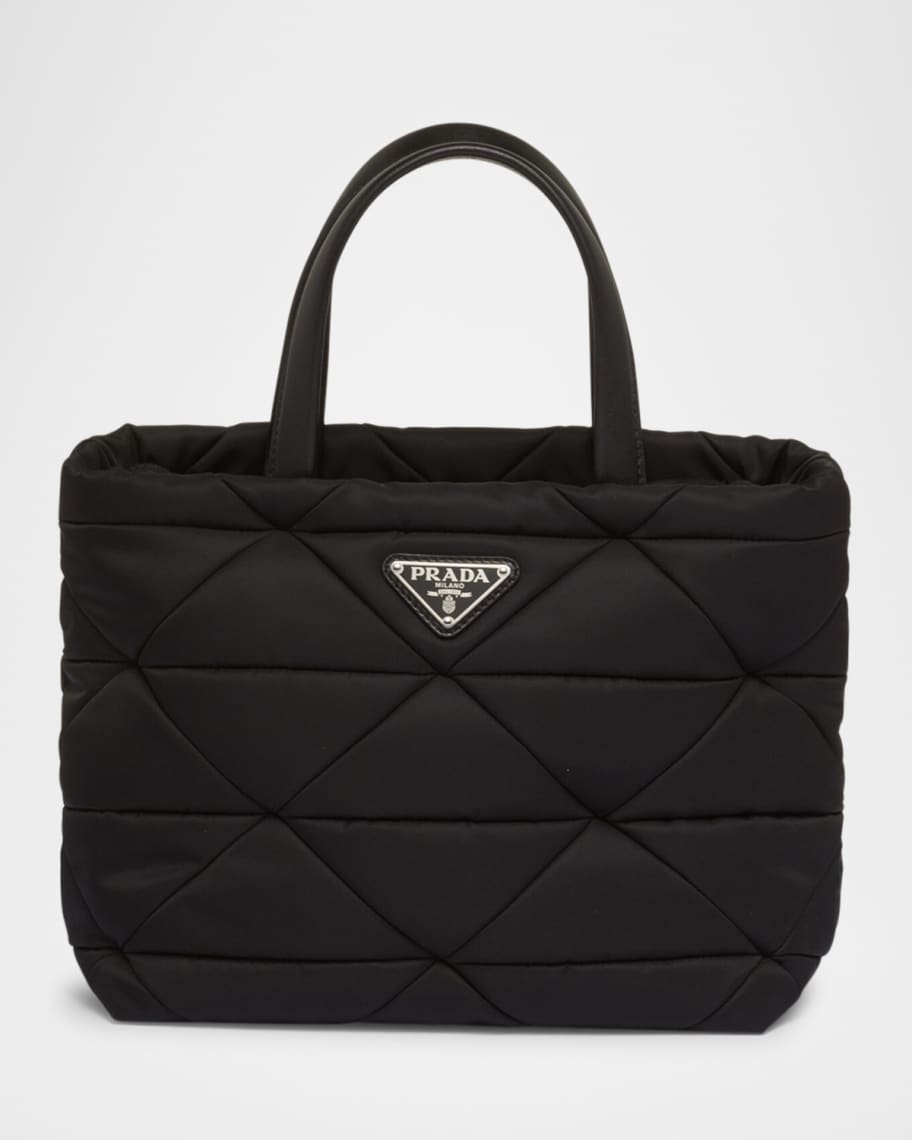 トートバッグ PRADA Black Leather And Re-Nylon Handbag Prada Re-Nylon And Saffiano Leather Tote Bag | Saks Fifth Avenue