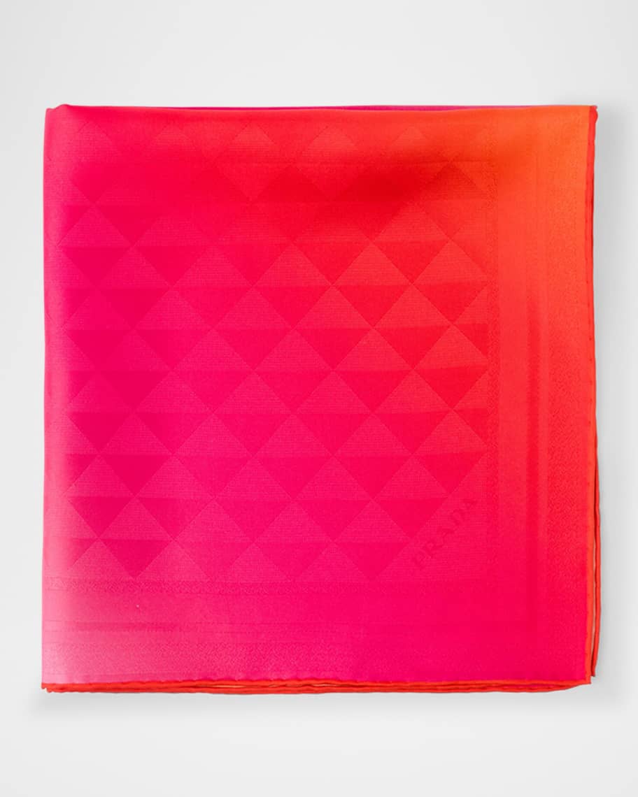 Prada Symbole Gradient Silk Twill Scarf | Neiman Marcus