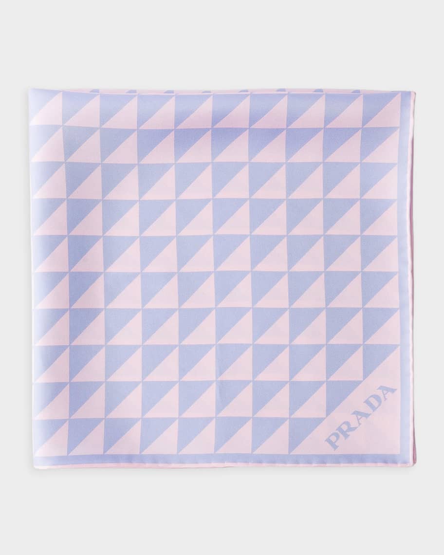 Prada Triangle Line-Print Silk Scarf | Neiman Marcus
