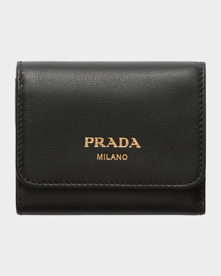 小物 PRADA compact wallet black Prada Leather Compact Wallet | Neiman Marcus