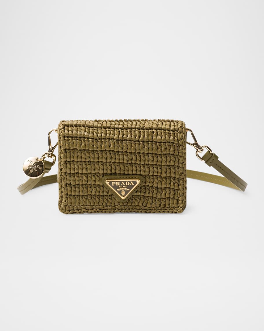 Prada Mini Crochet Crossbody Card Holder | Neiman Marcus