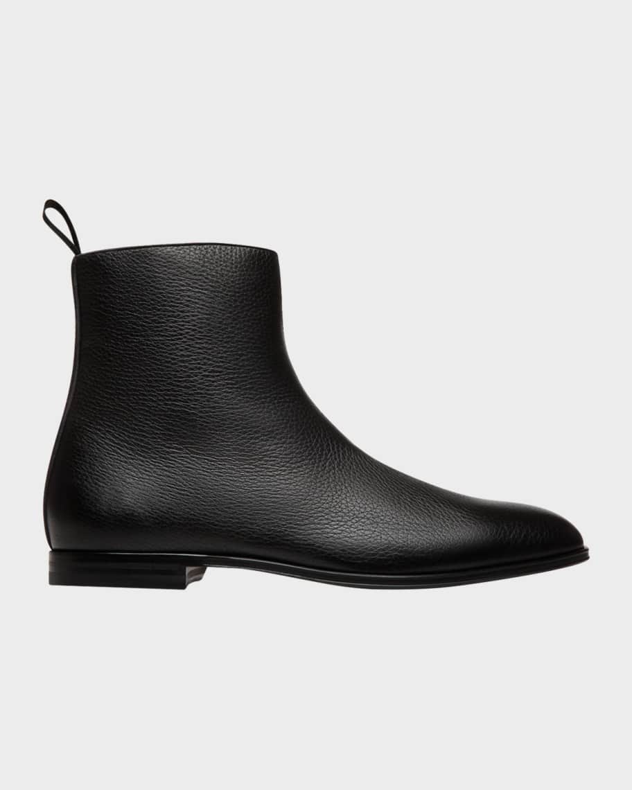 Bally Men's Wently Grainy Leather Side-Zip Ankle Boots | Neiman Marcus