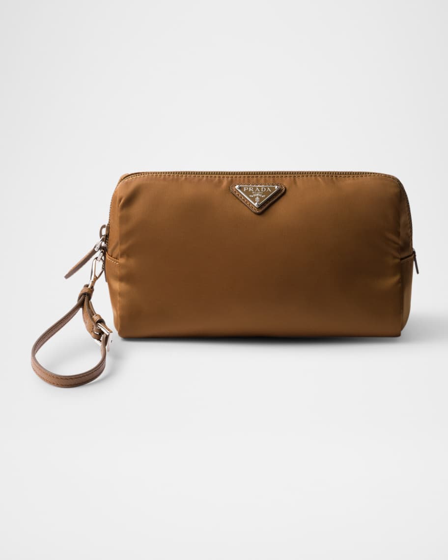 PRADA スクエアトゥ ミュール 36.5(約23.5cm)ブラウン ナイロン Prada Zip Nylon Pouch | Neiman Marcus