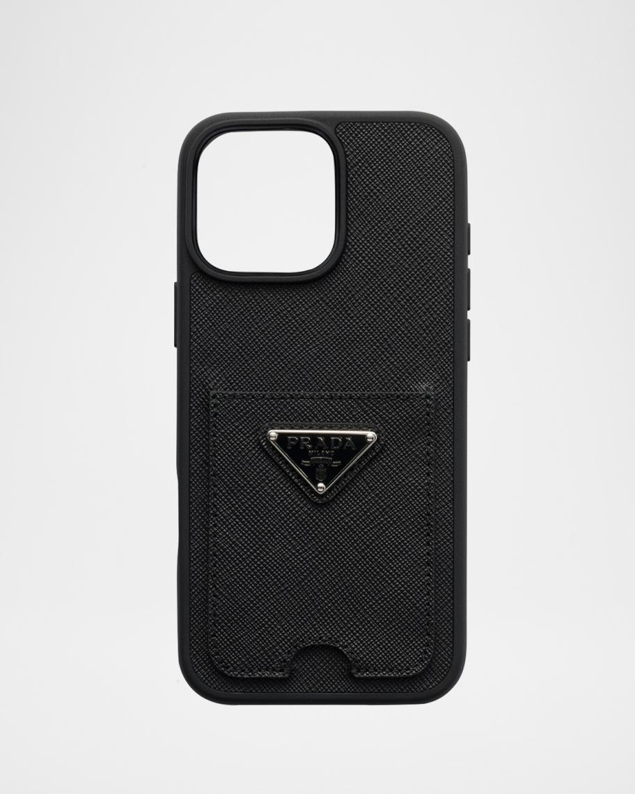 PRADA iPhoneケース Prada iPhone 16 Pro Max Saffiano Leather Phone Case | Neiman Marcus