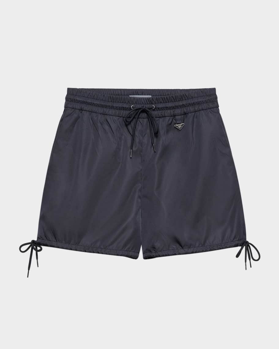 Prada Re-Nylon Drawstring-Hem Pull-On Shorts | Neiman Marcus