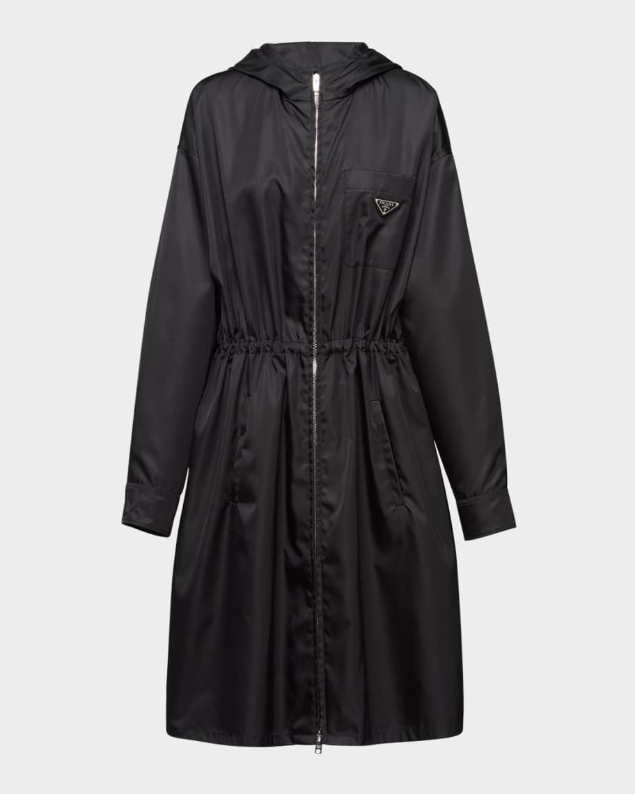 コート Prada Black Re-Nylon Raincoat Prada Re-Nylon Cinched Hooded Raincoat | Neiman Marcus