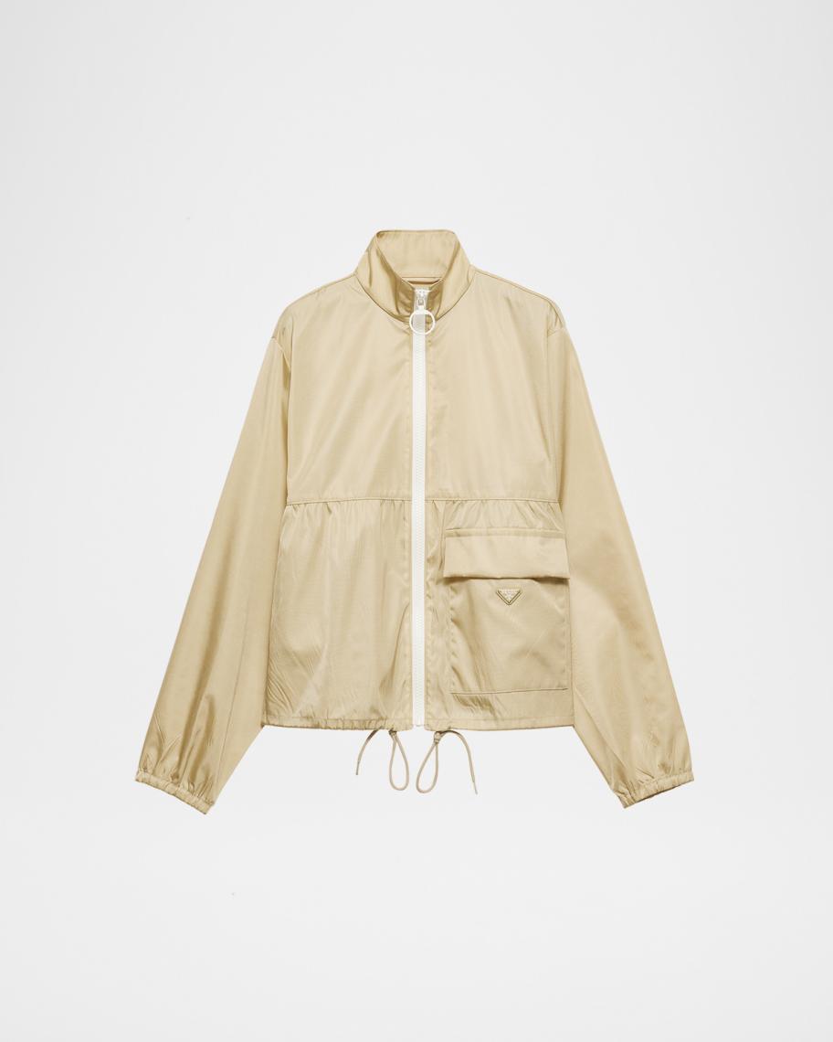PRADA ベージュ ジップアップジャケット Prada Re-Nylon Zip Up Jacket | Neiman Marcus