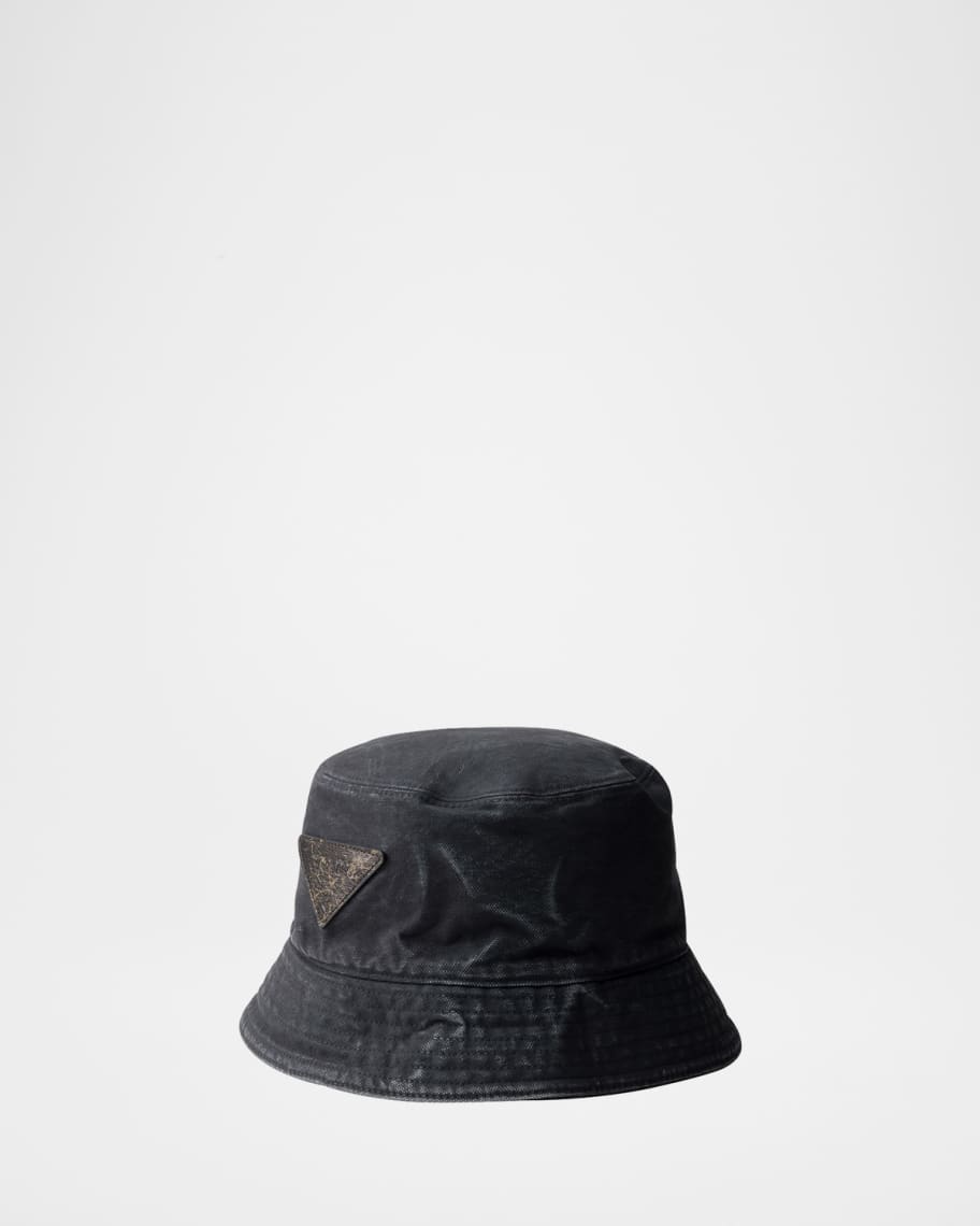 ハット PRADA Logo bucket hat Black Prada Black Logo Bucket Hat | Consign of the Times ™
