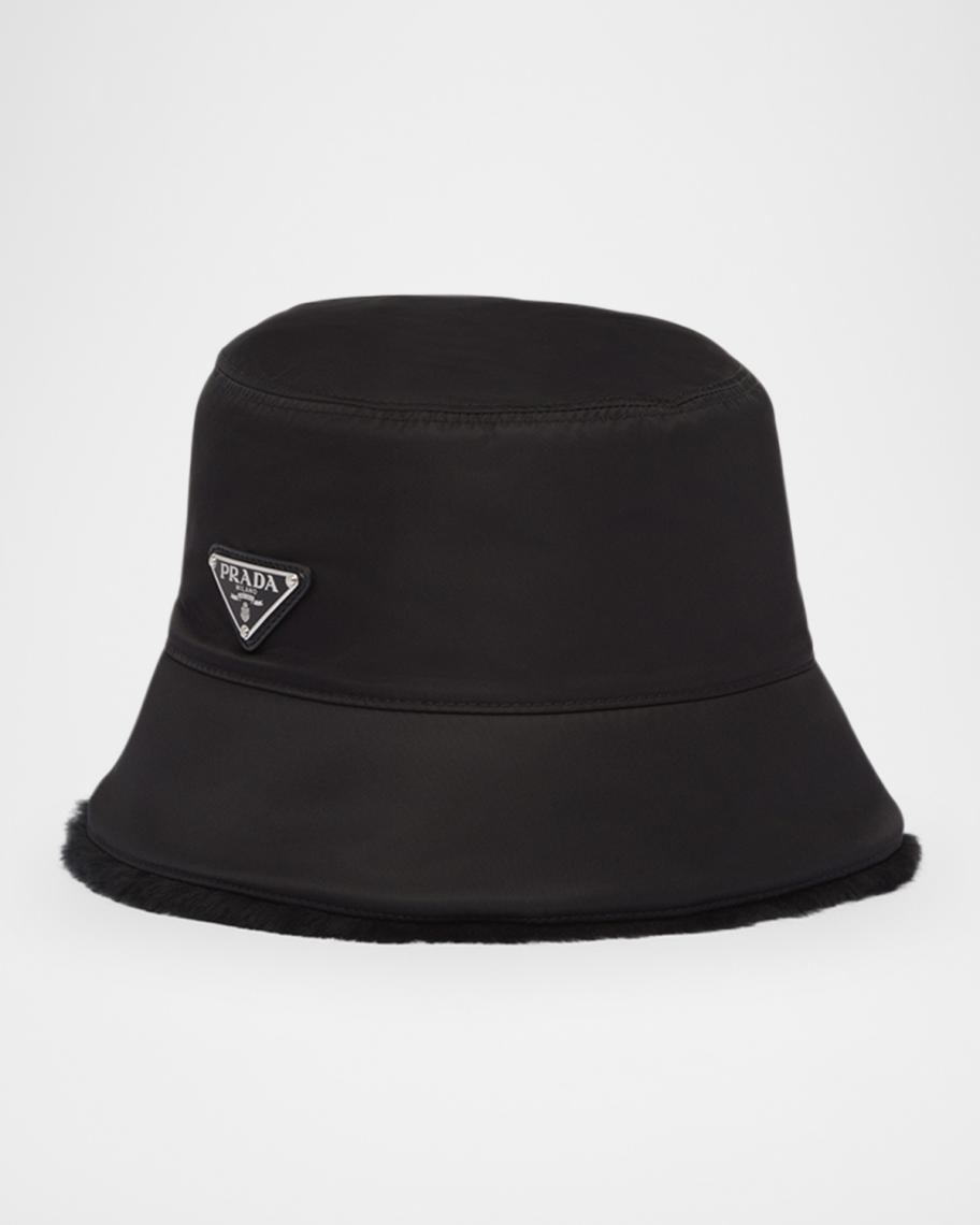 Prada nylon bucket rain hat with calf trim Prada | Accessories | Prada Nylon Bucket Rain Hat With Calf  main image 3