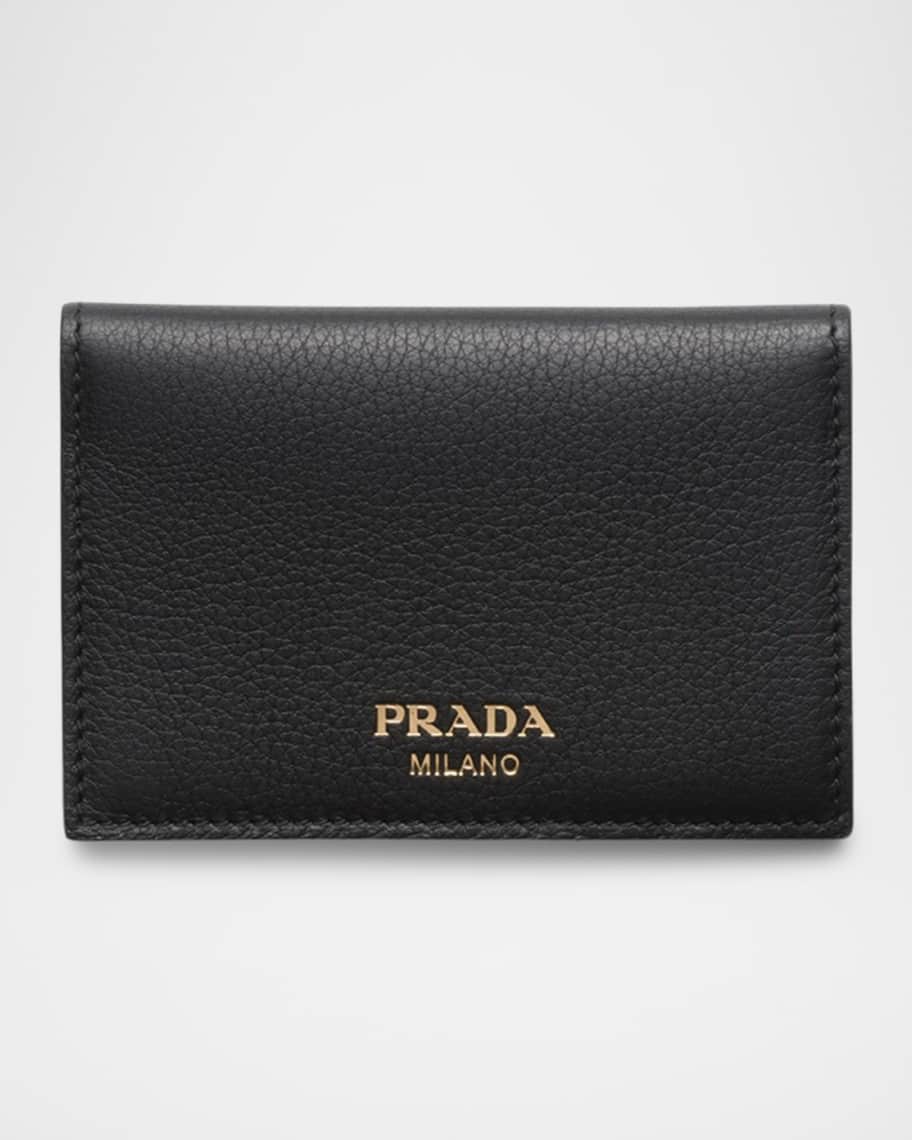 Prada Folding Leather Card Holder | Neiman Marcus
