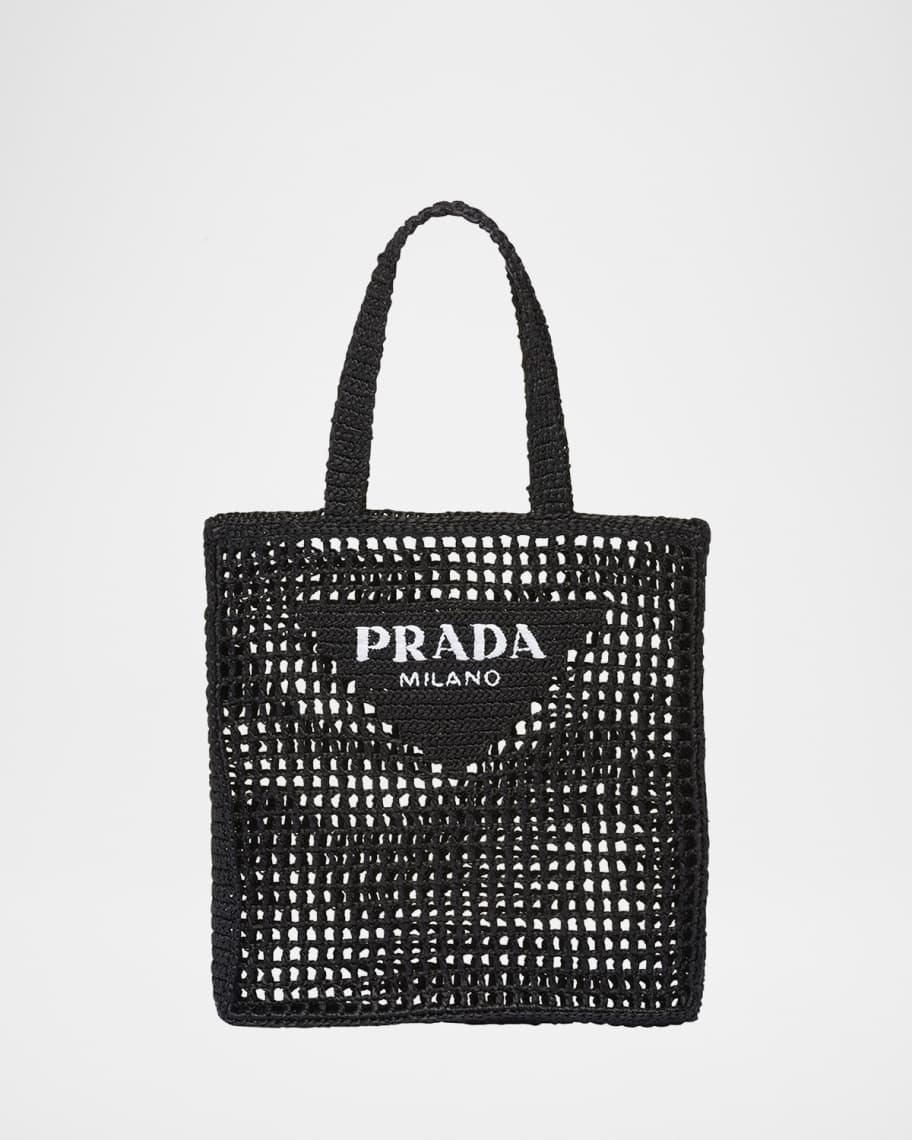 Prada Men's Triangle Logo Raffia Tote Bag | Neiman Marcus