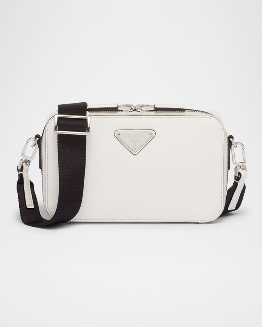 Prada Men's Saffiano Leather Crossbody Bag | Neiman Marcus