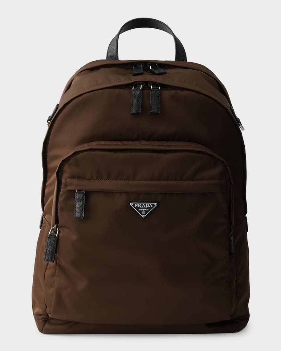 Prada Triangle Re-Nylon And Saffiano Leather Backpack | Neiman Marcus