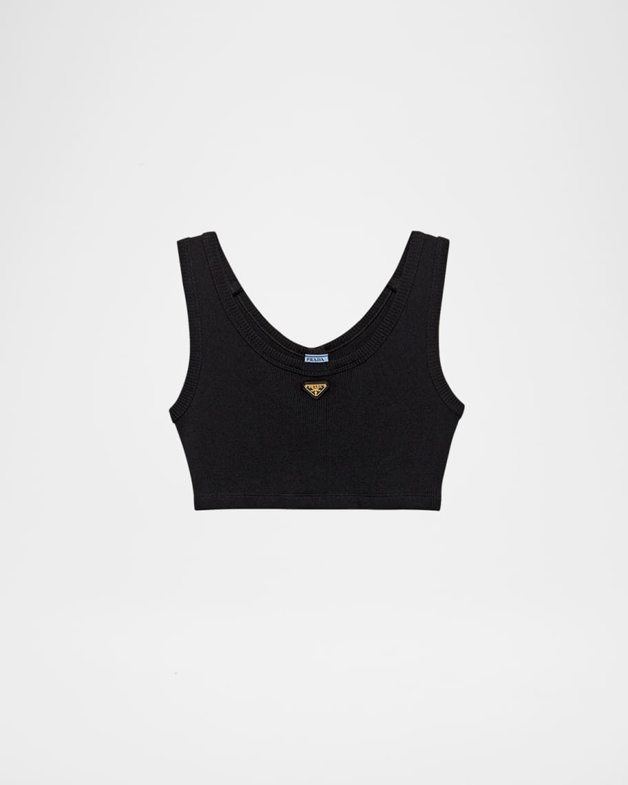 Prada Jersey Cropped Tank Top | Neiman Marcus