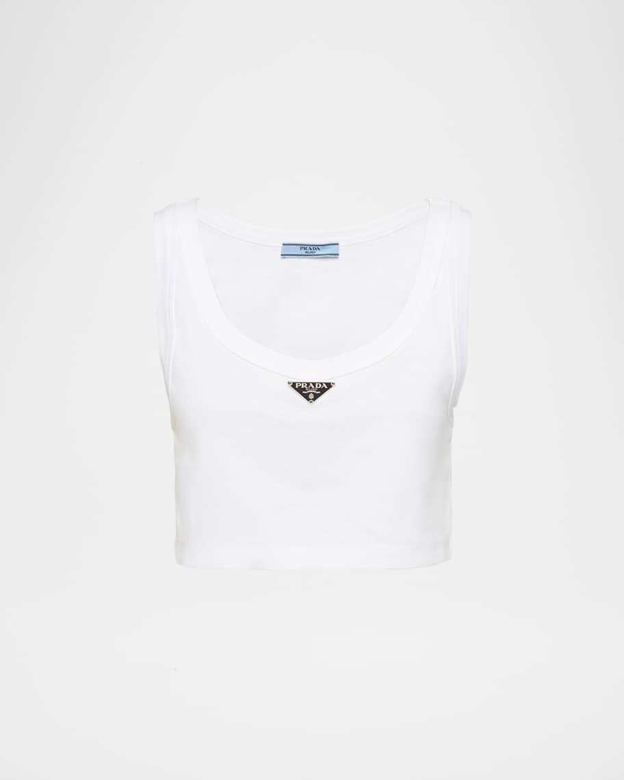 Prada Jersey Cropped Tank Top | Neiman Marcus