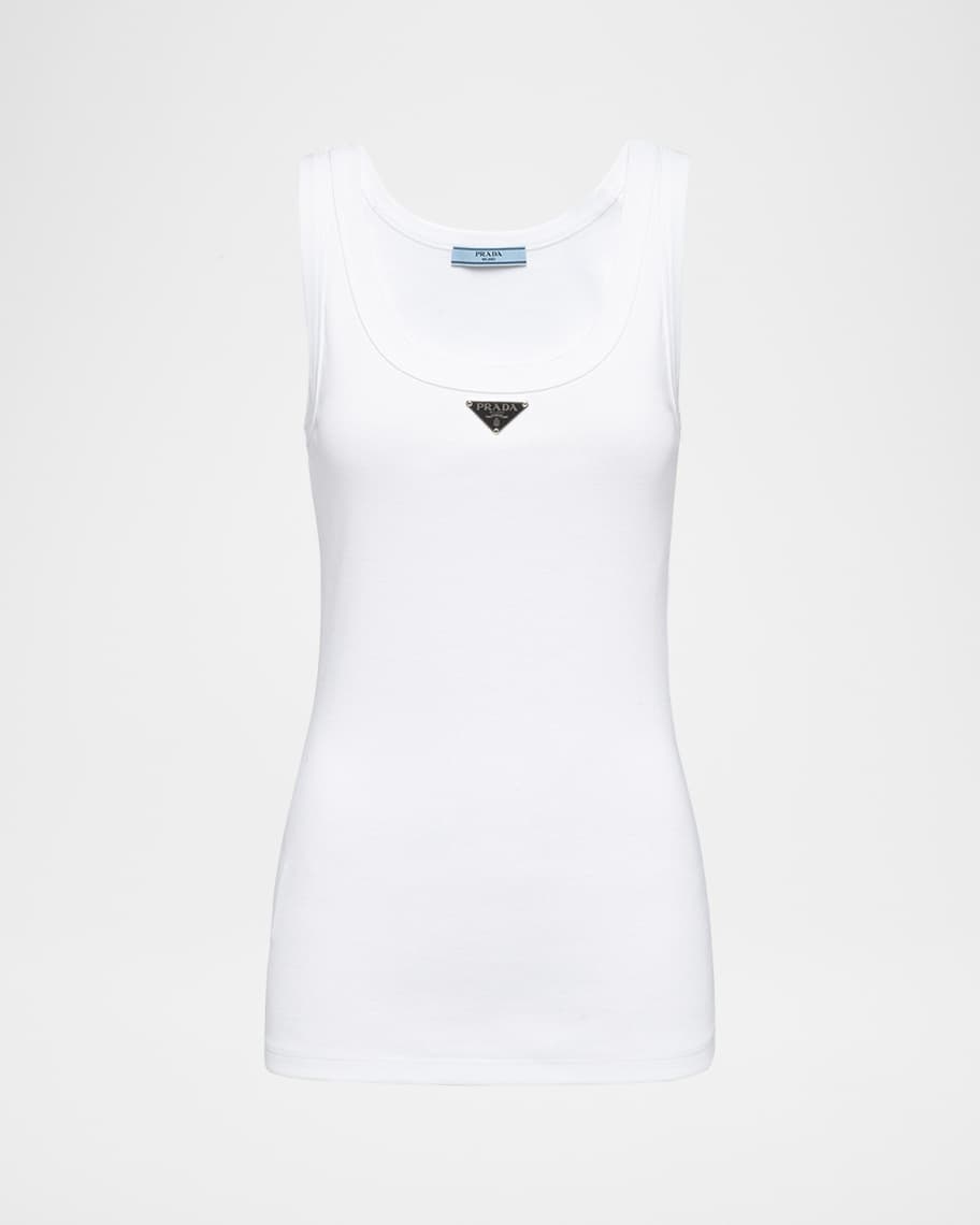 Tシャツ・カットソー PRADA MELANGE SAND CASHMERE TANK TOP Prada cashmere tank top - Gem