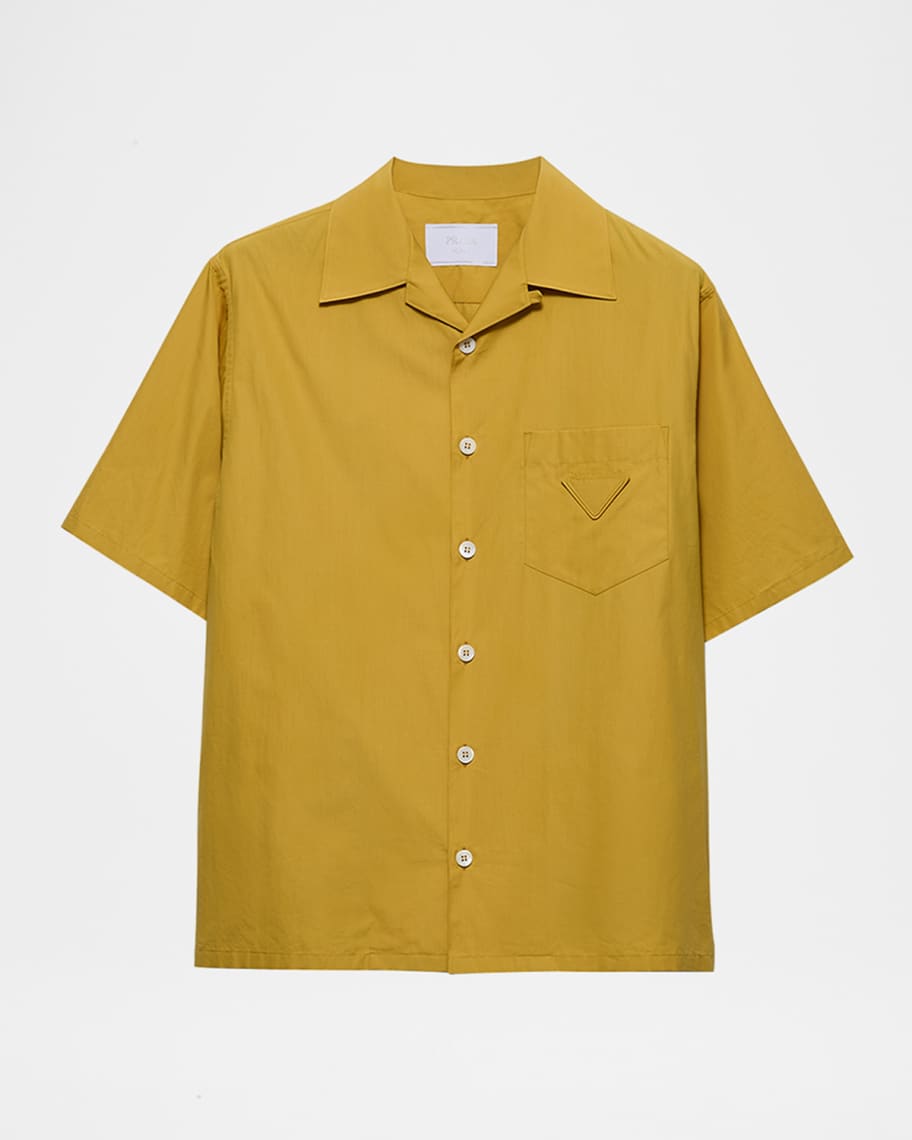 Prada Men's Solid Bowling Shirt | Neiman Marcus