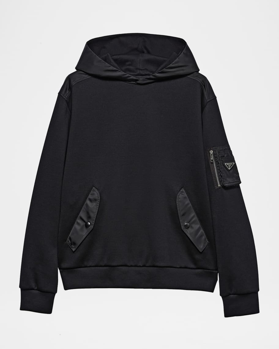 トップス Prada nylon hoodie SJC569 Prada Men's Tonal Cotton and Nylon Hoodie | Neiman Marcus