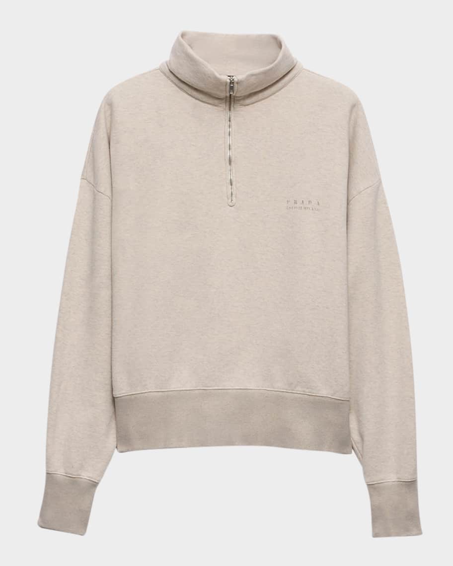 Prada Men's Cotton Quarter-Zip Polo Sweater | Neiman Marcus