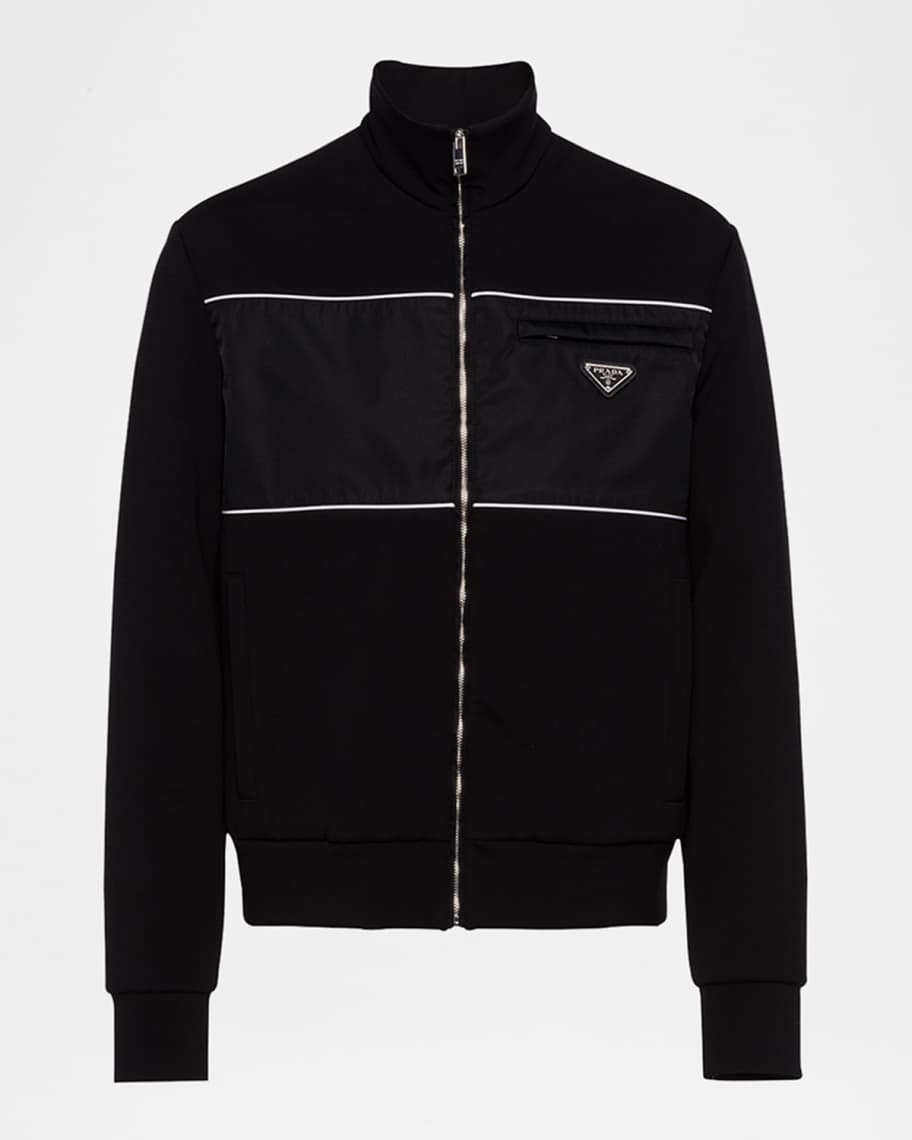 Prada Men's Tech Fleece Full-Zip Sweatshirt | Neiman Marcus