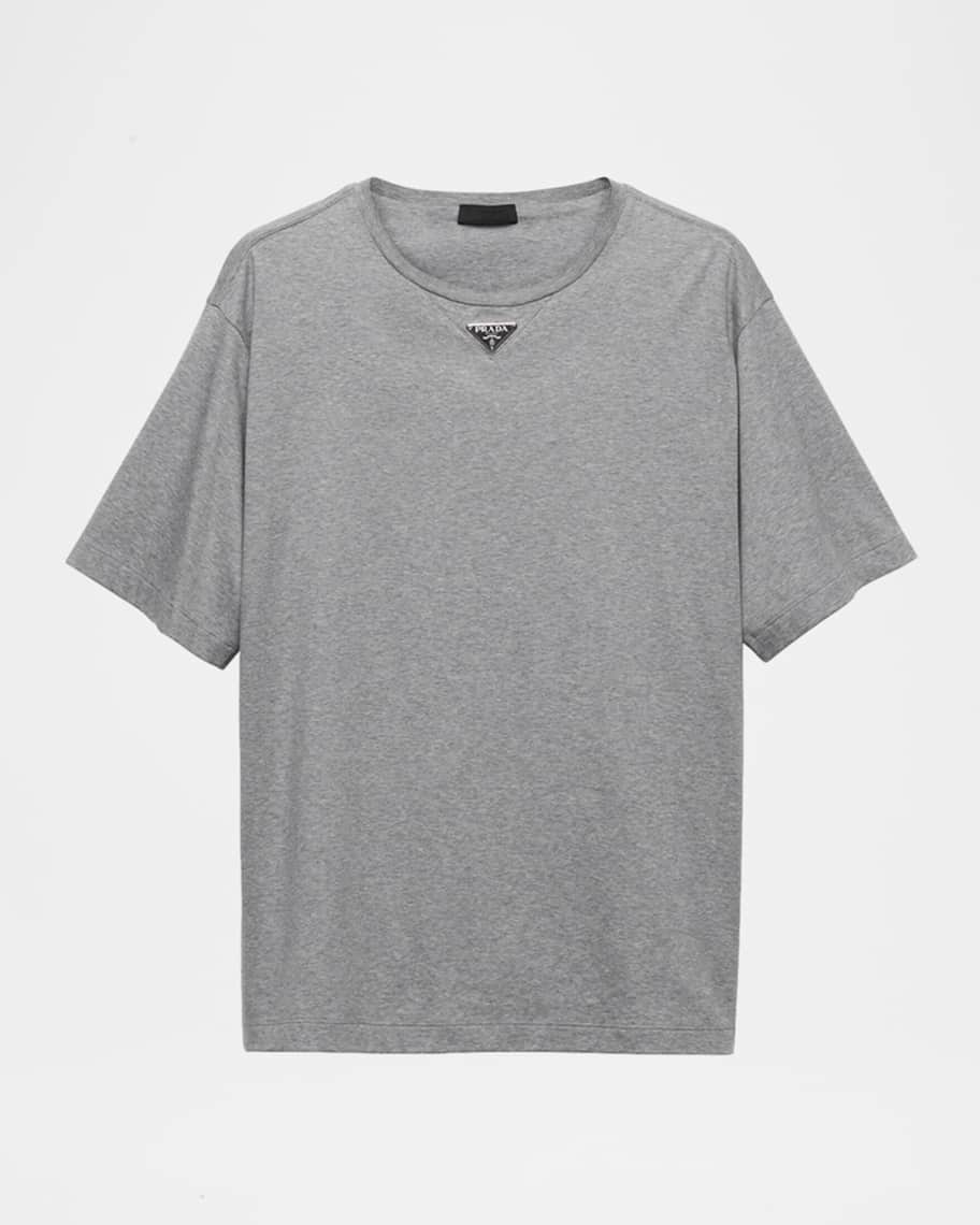 Prada Men's Jersey Triangle Logo T-Shirt | Neiman Marcus