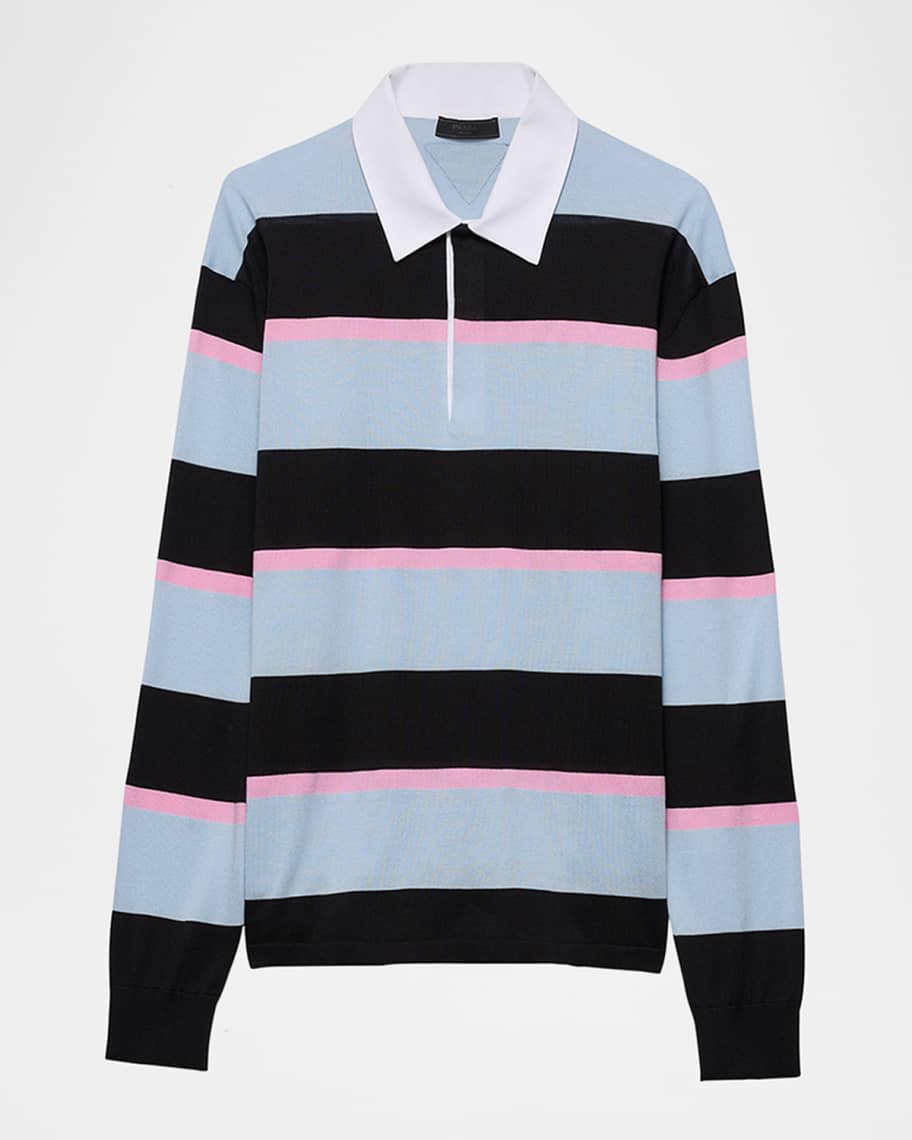 トップス Prada tricolor polo shirt navy Prada tricolor polo shirt navy