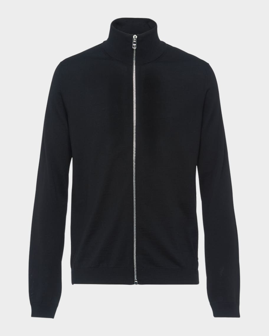 Prada Men's Wool Zip-Front Cardigan | Neiman Marcus