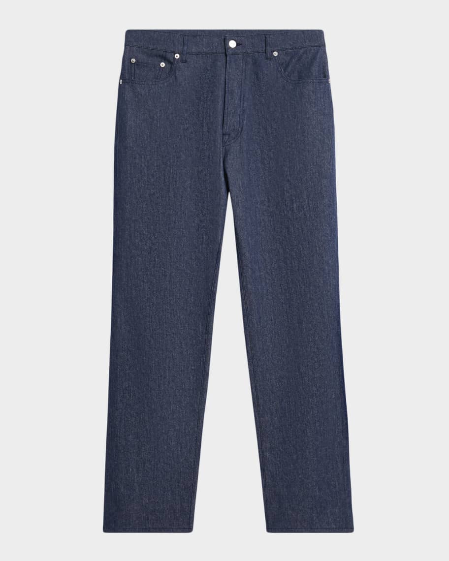 dunhill Men's Straight Cotton-Wool Denim Pants | Neiman Marcus