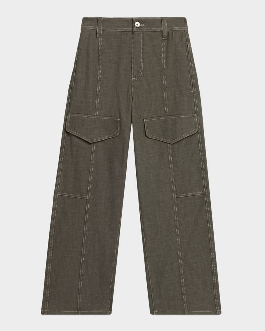 パンツ BRUNELLO CUCINELLI Monile pants Green Brunello Cucinelli - Sage Cotton Stretch Flat Front Pant