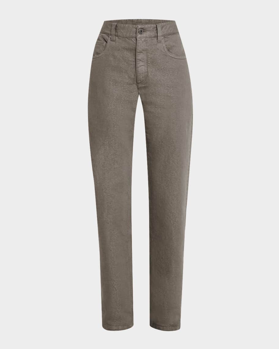 Brunello Cucinelli Dyed Lurex Straight Boyfriend Jeans