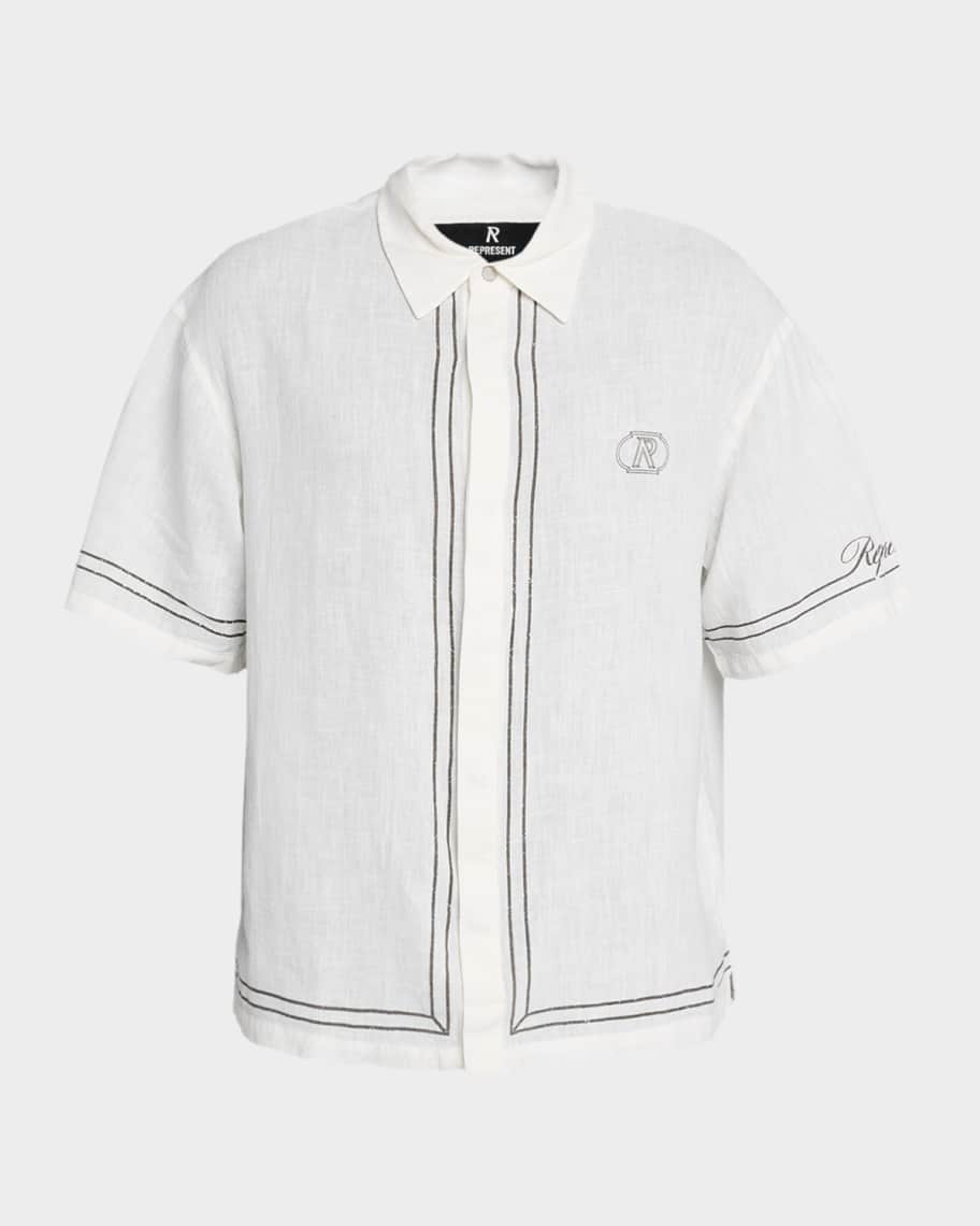 トップス 700FILL Small Payment Logo Short Sleeve REPRESENT Men's Border Embroidered Initial Logo Short-Sleeve
