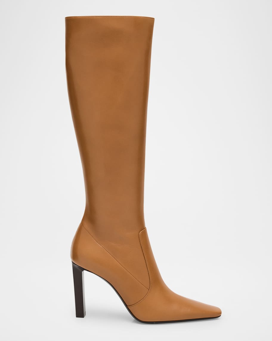 Saint Laurent Francoise Smooth Leather Knee-High Boots | Neiman Marcus