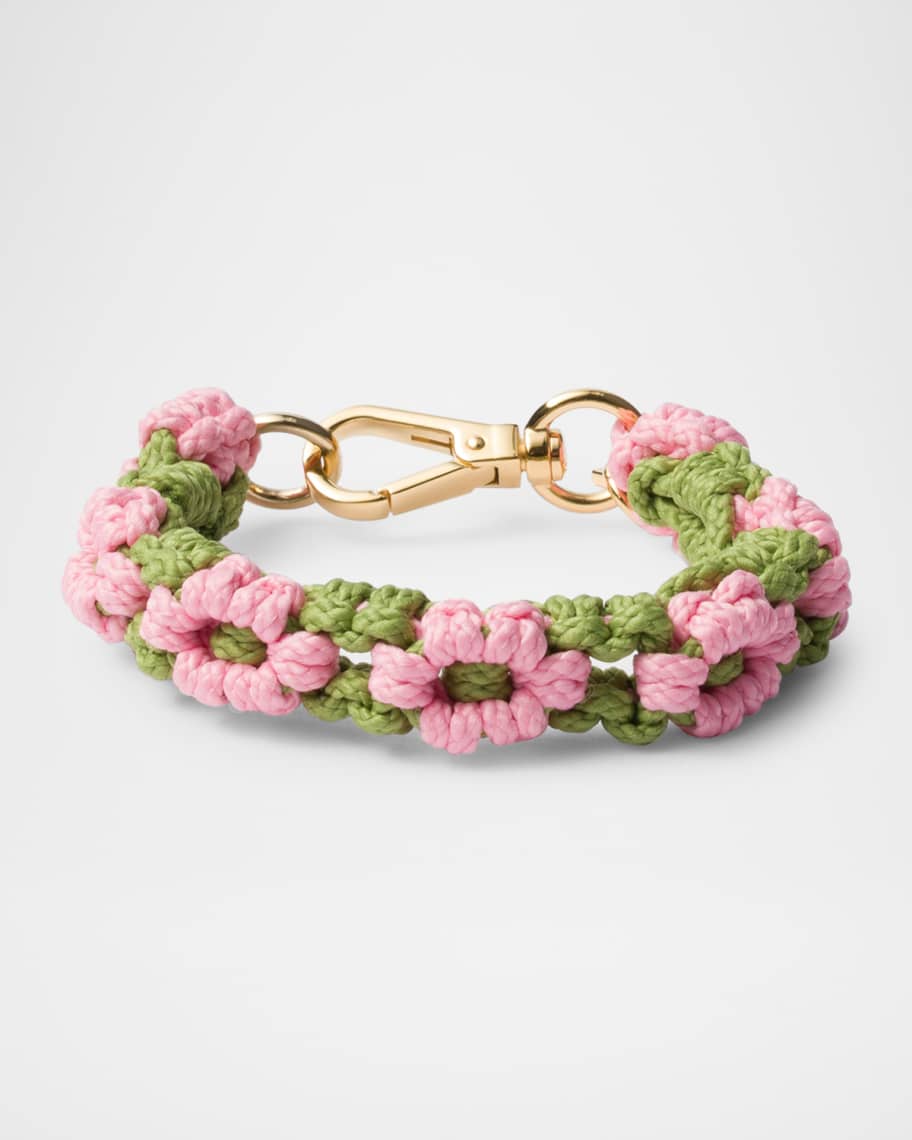 Prada Flower Braided Cord Bracelet | Neiman Marcus