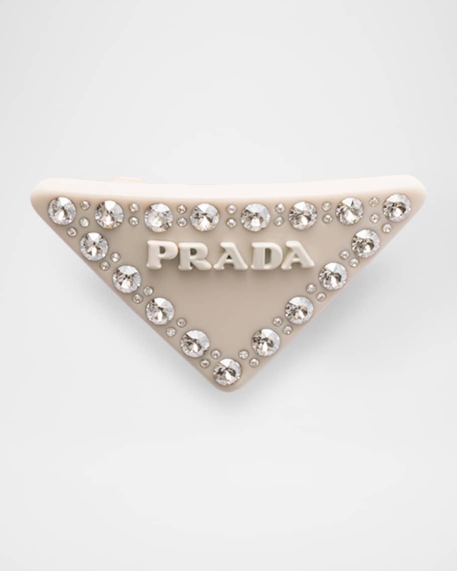 Prada Crystal Plexiglass Triangle Hair Clip | Neiman Marcus