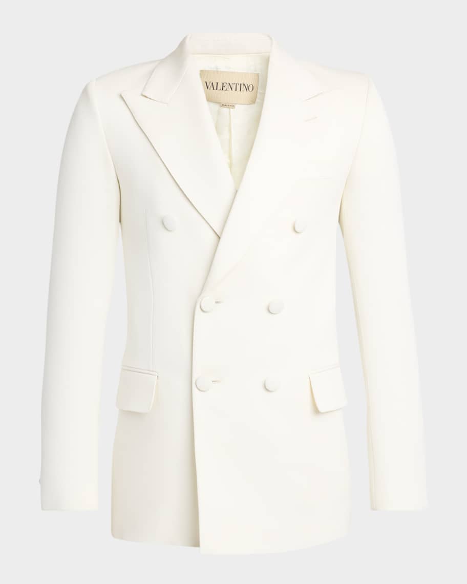Valentino Garavani Men's Tonal Peak Lapel Double-Breasted