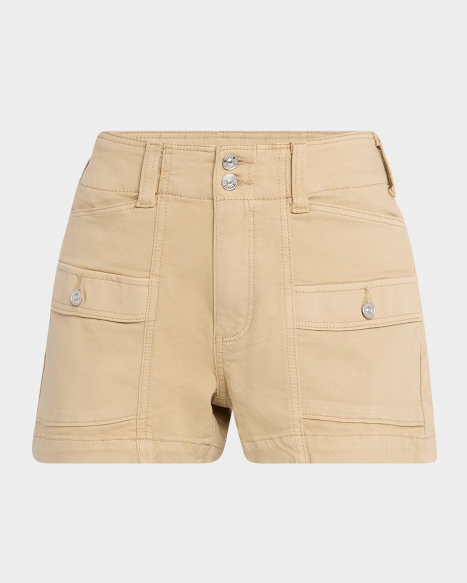 PAIGE DENIM OLIVIA SHORTS IN FOREST MOSS
