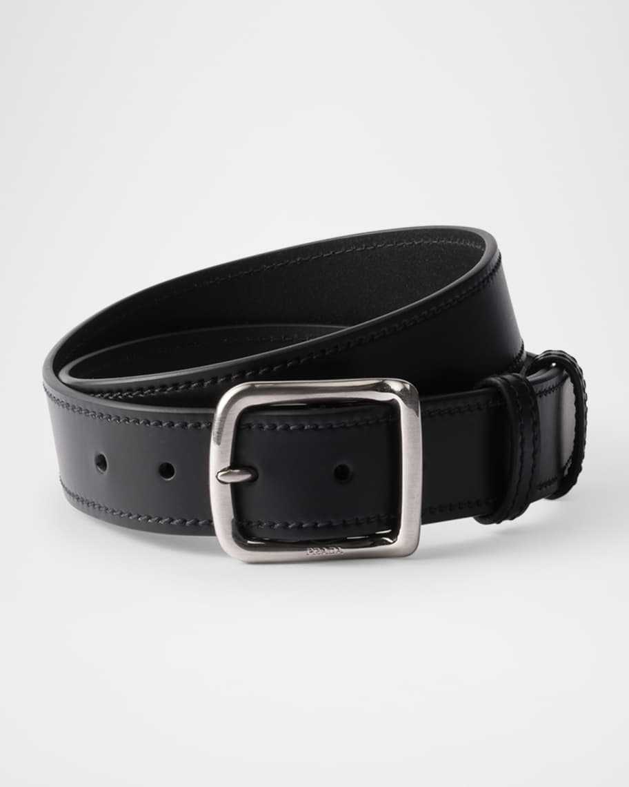 Prada Men's Leather Belt | Neiman Marcus