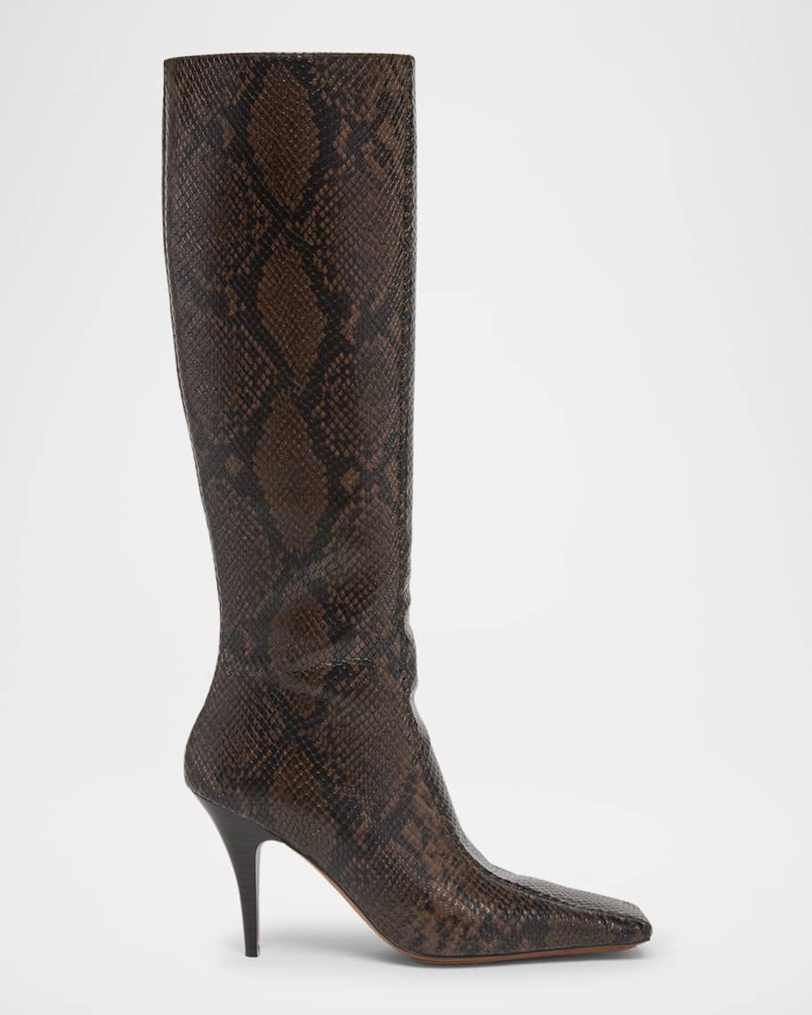 STELLA MCCARTNEY チャンクソルアンクルフツ 800373W1DX0 2501 Stella McCartney Alter Snake-Print Tall Stiletto Boots