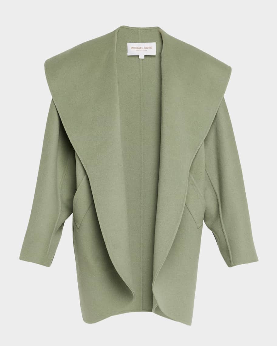 Michael Kors Collection Shawl Clutch Coat Double-Faced Plush Wool