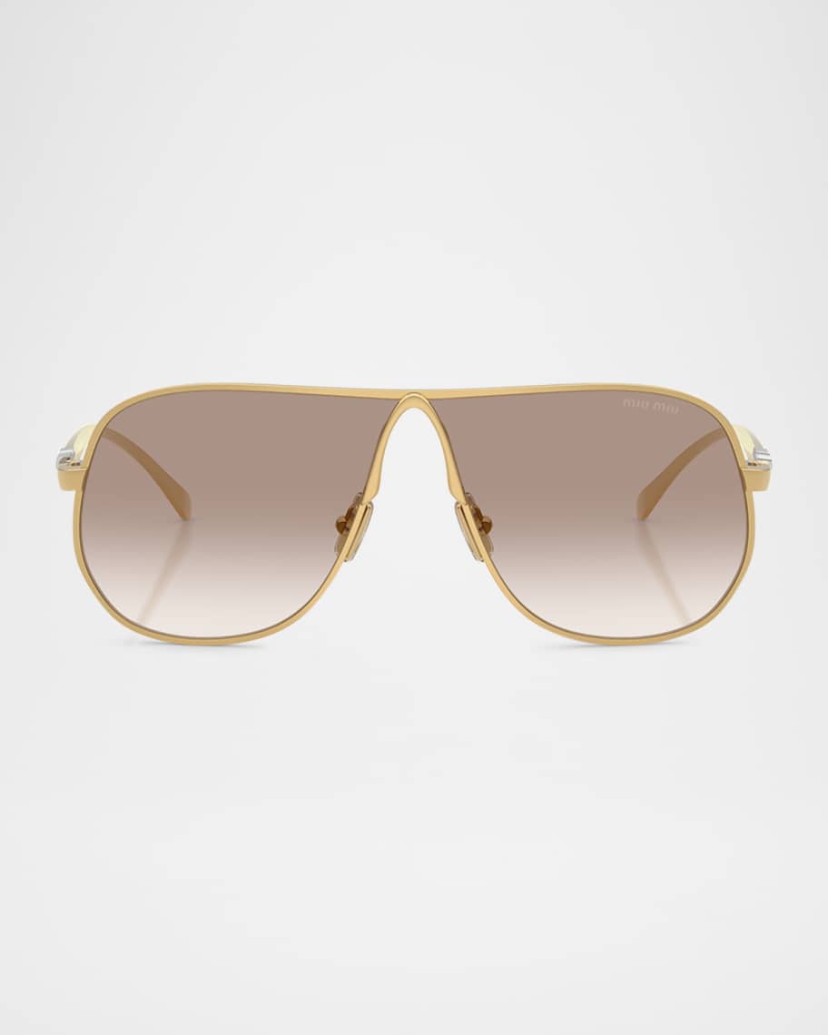 Miu Miu MU A56S Metal Aviator Sunglasses | Neiman Marcus