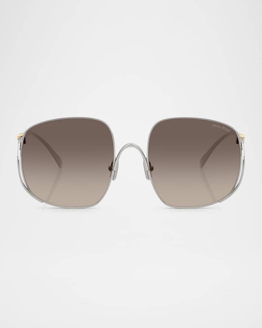 Miu Miu MU A57S Metal Square Sunglasses | Neiman Marcus