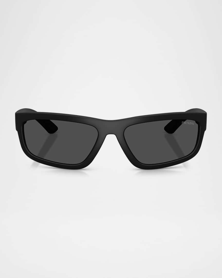 Prada Men's Linea Rossa PS 05ZS Rectangular Sunglasses | Neiman Marcus