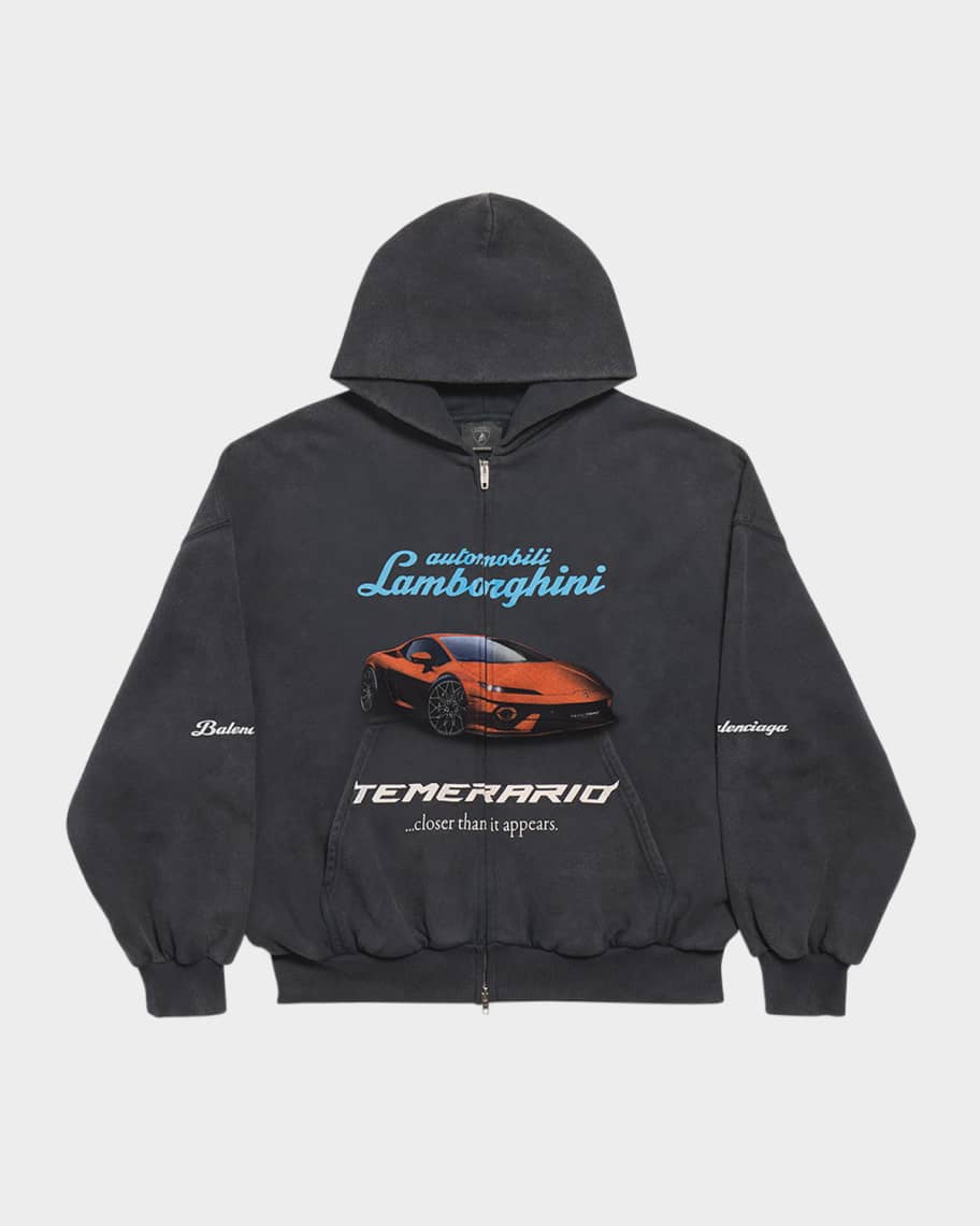 パーカー・フーディ BALENCIAGA LAMBORGHINI COTTON HOODIE x Automobili Lamborghini cotton hoodie in black - Balenciaga