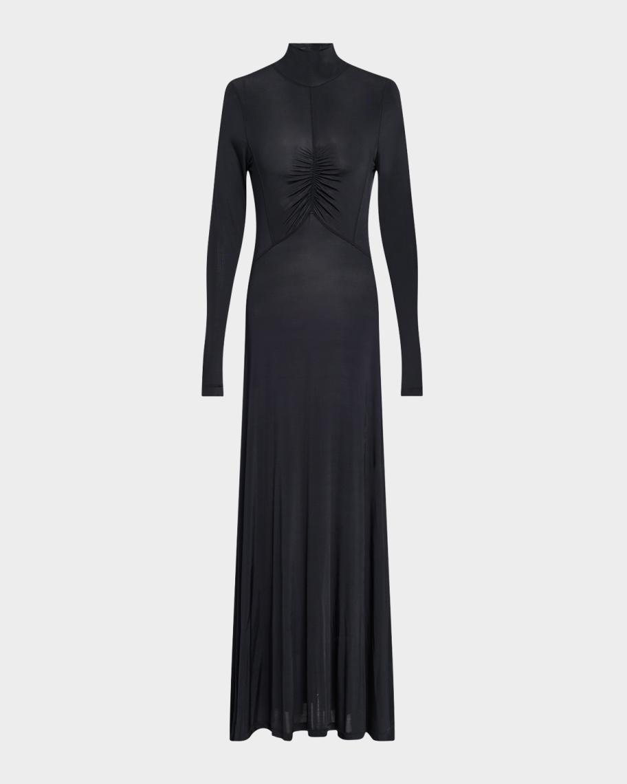 koa jersey ruched front turtleneck dress Ulla Johnson Maxi Boda